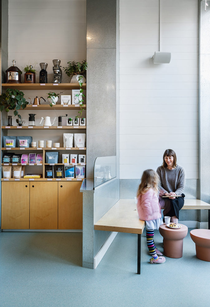 Victoria coffee shop Hey Happy blends pop art and industrial materials