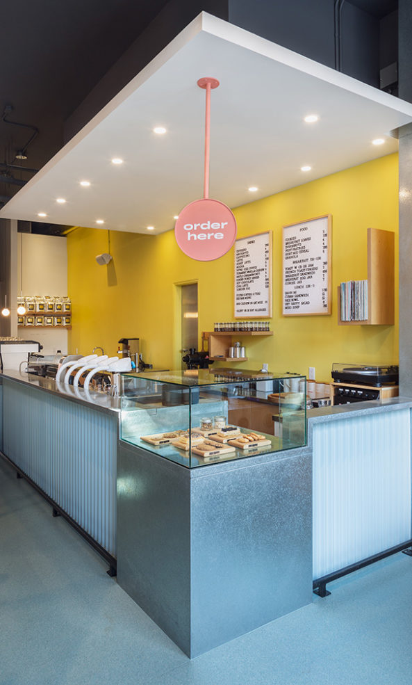 Victoria coffee shop Hey Happy blends pop art and industrial materials