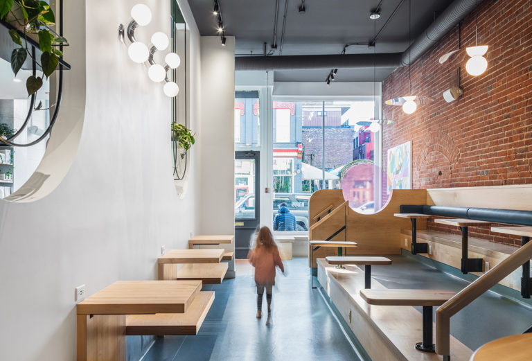 Victoria coffee shop Hey Happy blends pop art and industrial materials