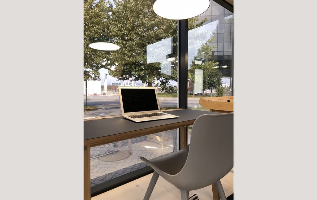 Its reflective skin allows workers to see out of the 113 sq ft cabin, but no-one else to see in.
