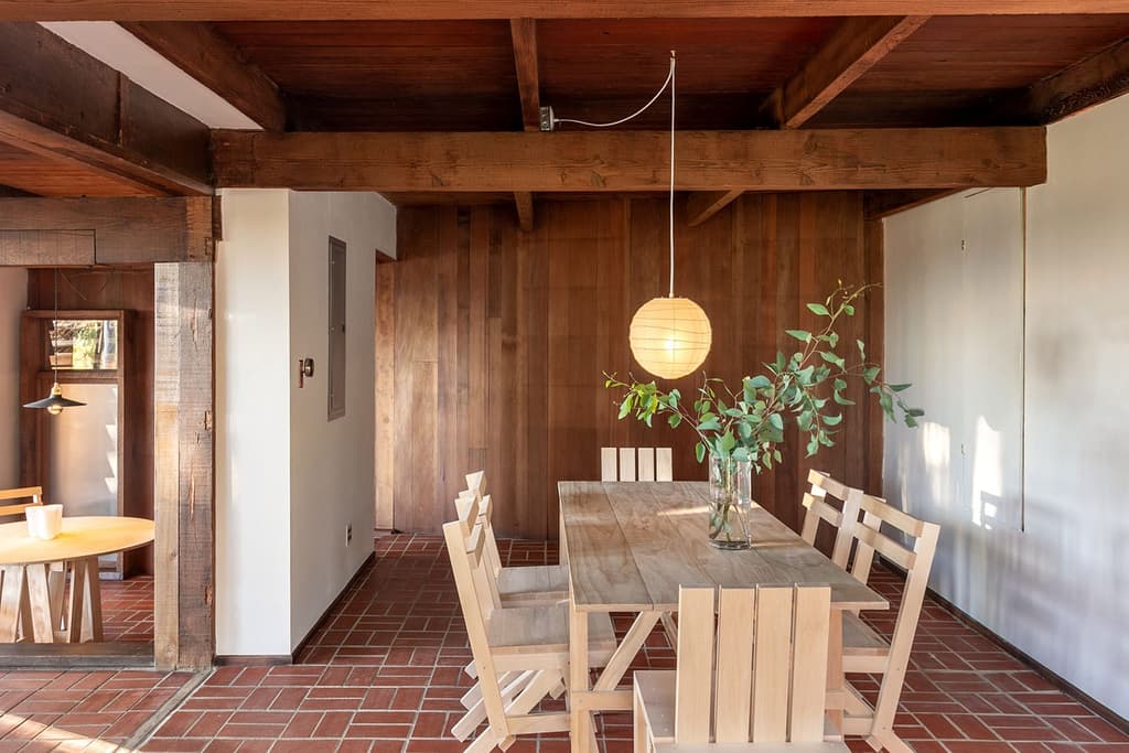 The open-flow dining room and lounge inside the Jean G Killion Residence
