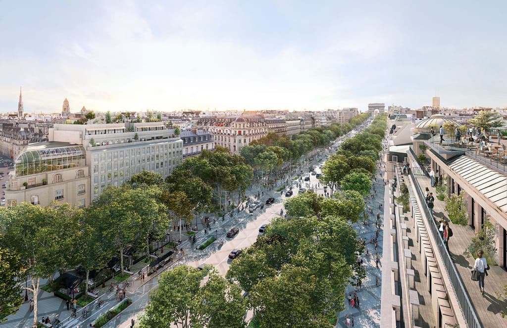 The Champs-Élysées will become a mile-long garden by 2030