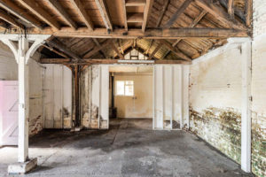 The red brick building sits on the banks of the River Colne and is a vacant shell that’s already been stripped back to its bones