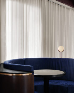 The colours of a desert sunset wash over Montreal restaurant Shay