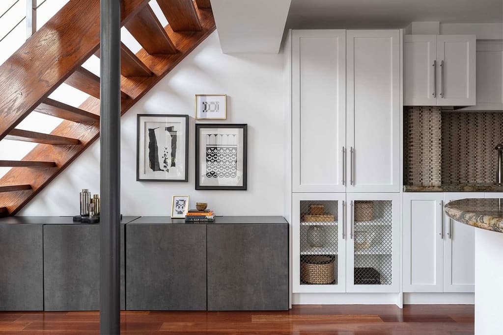 The apartment features a chef-grade kitchen
