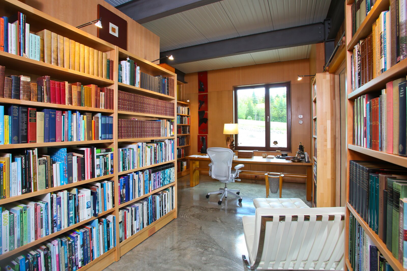 Wood salvaged following a storm was used to create bespoke cabinetry