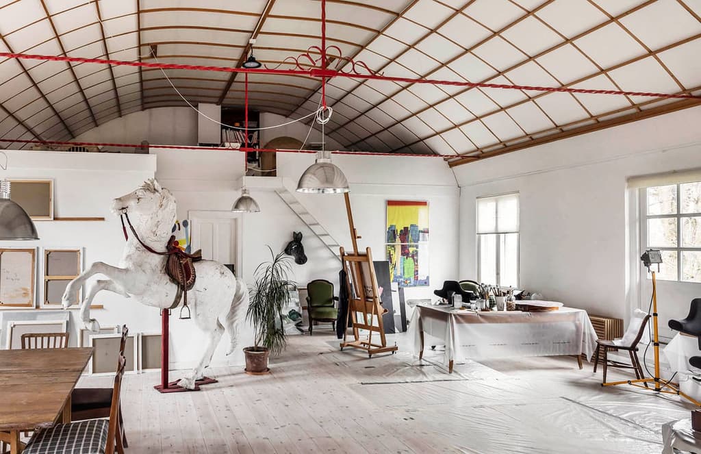 A converted theatre on the outskirts of Copenhagen is for sale