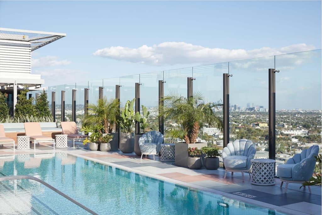 The Britely includes a rooftop pool, terrace and cabana bar