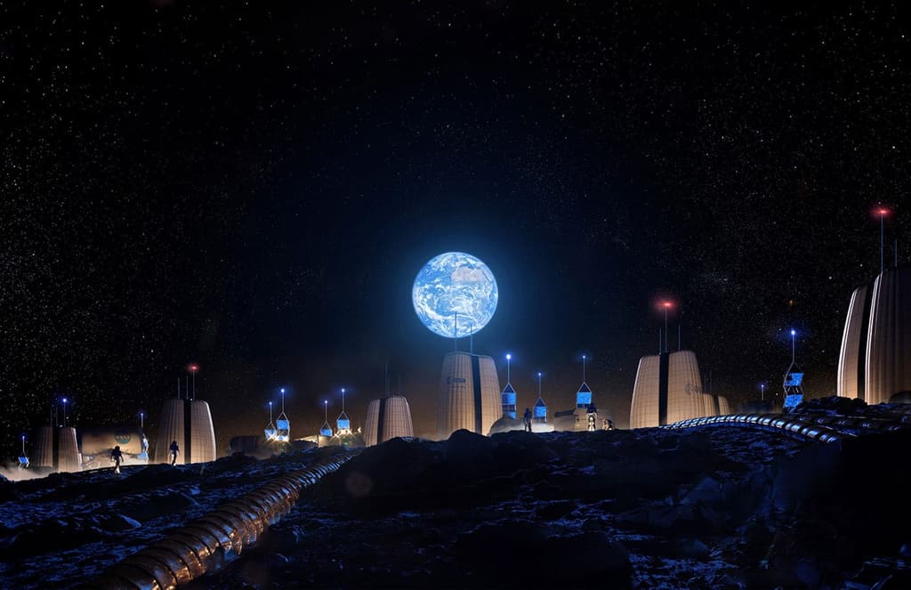 A lunar village designed by SOM is landing in Venice this spring