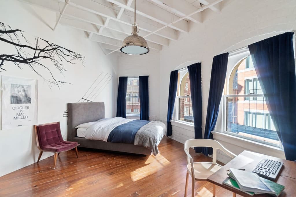 The corner unit has 17 windows and 6 skylights