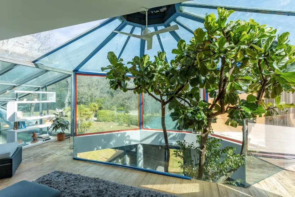 Views of the forest can be enjoyed from the top floor