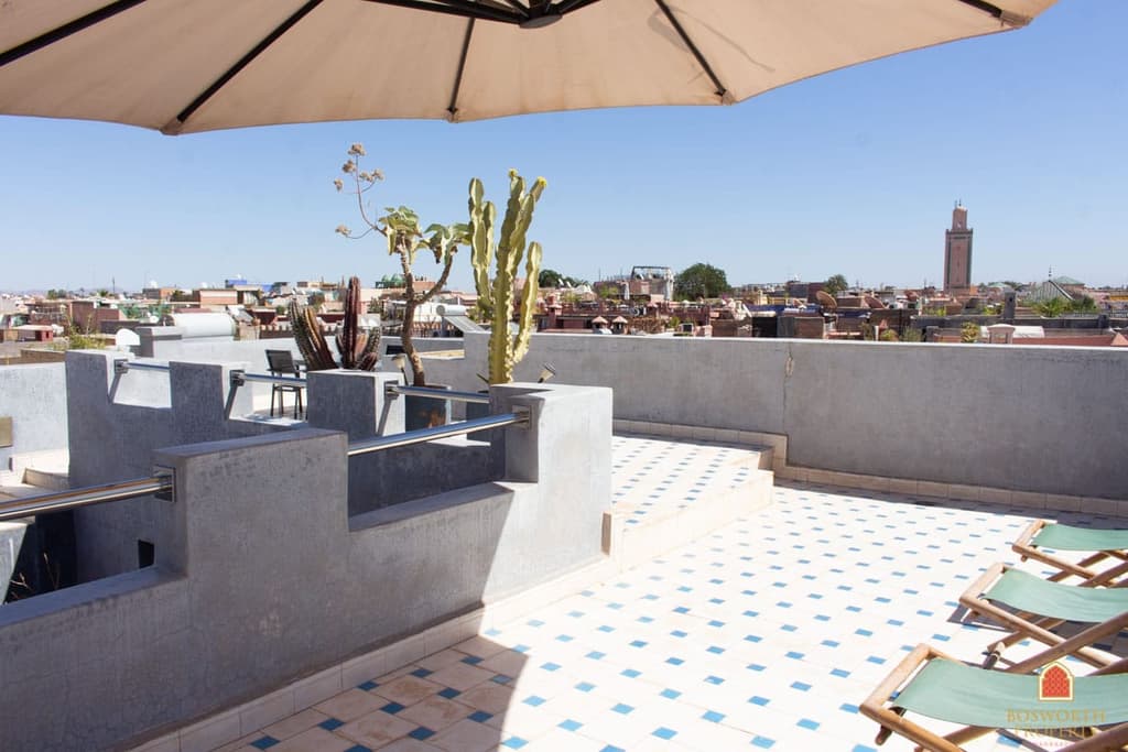 Undoubtedly the best space in the property is its roof terrace which has views over the medina, nearby palace and the mountains in the distance