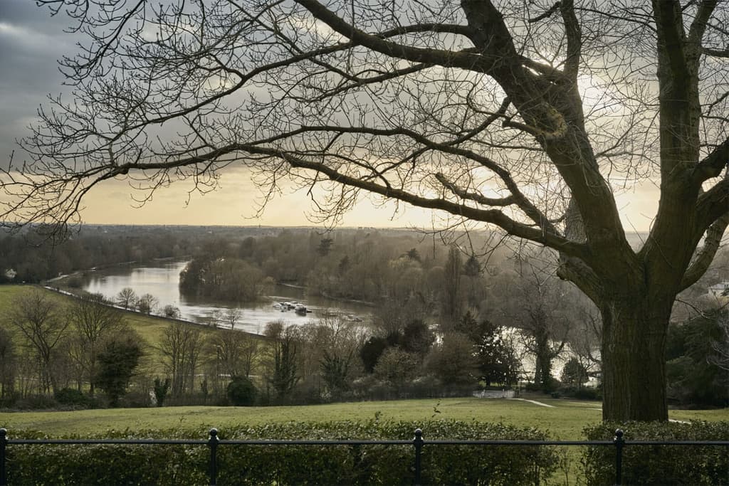 Views from The Vineyard property's gardens take in the Thames