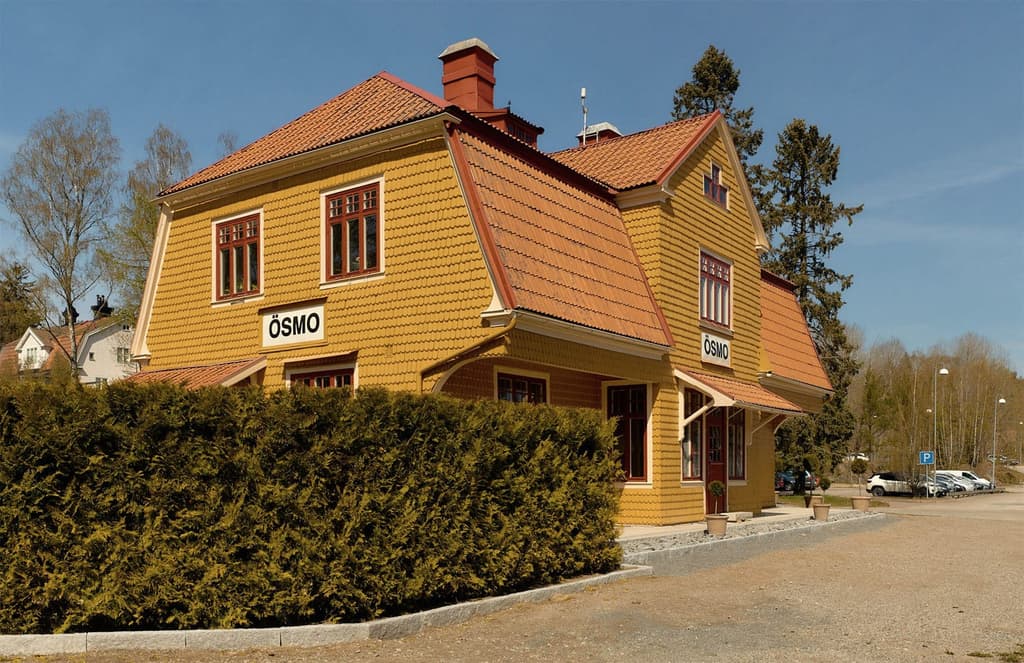 Wes Anderson vibes are strong at this converted Swedish train station