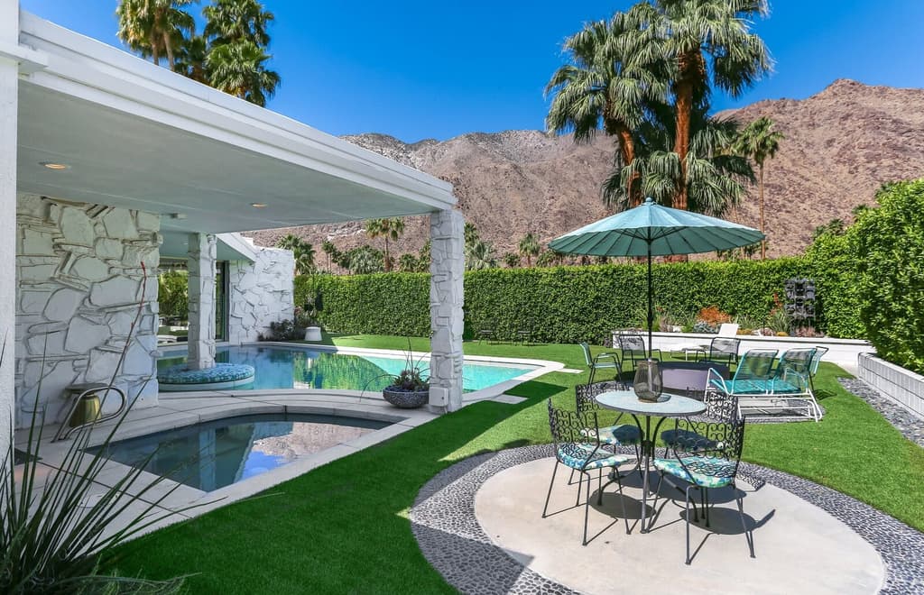 The Palm Springs property is surrounded by staggering desert landscape