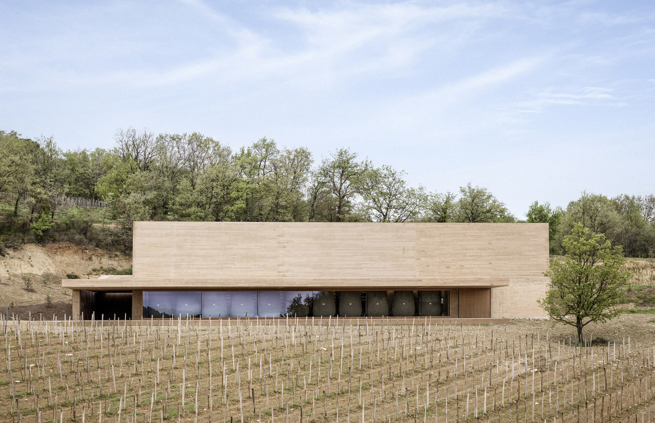 Architecture fuses with the landscape at this winery in Southern France