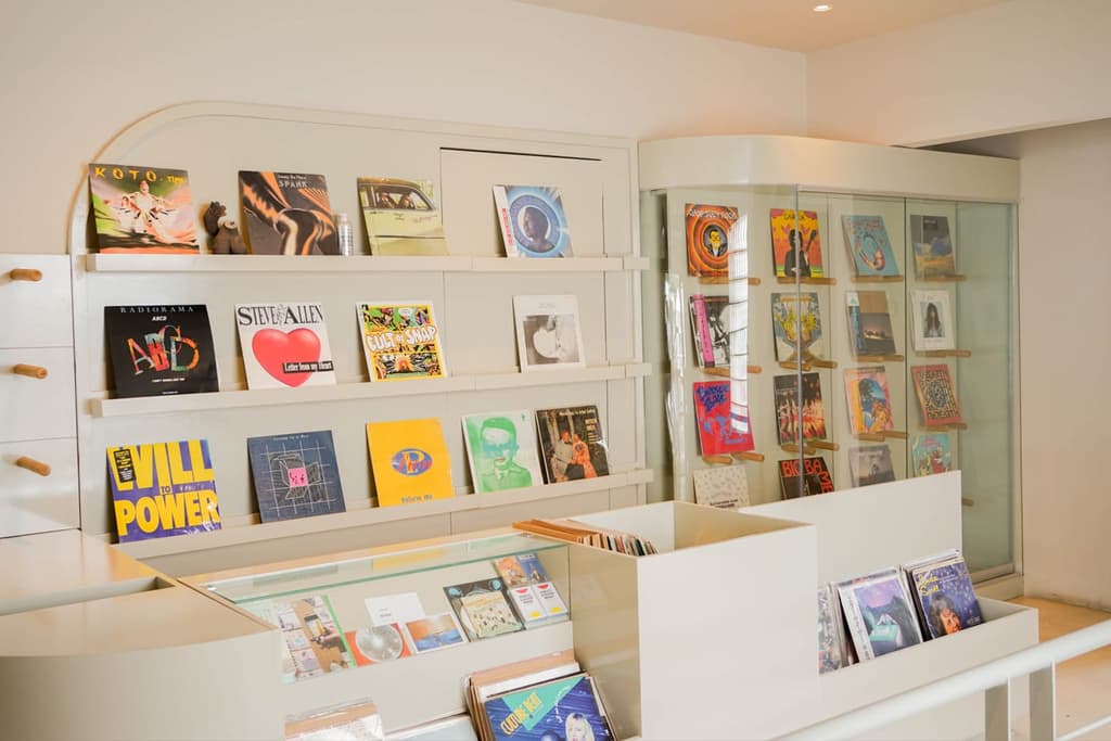 Those that need a break from the orange onslaught can browse the white section of the store, which has a curation of Indonesian releases