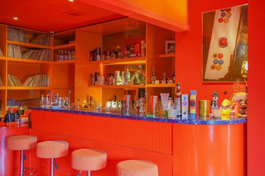 The cocktail menu riffs on a 70s vibe too and is organised by colour with song-inspired drink names including a Yellow Submarine