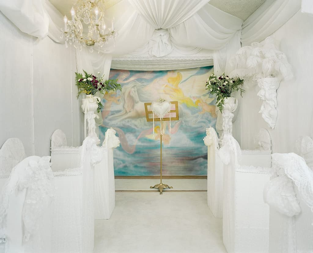 The Angel Chapel, Las Vegas' by Jane Hilton. Part of For Better Or For Worse at the Solaris Gallery, Hastings. Courtesy of the artist and gallery