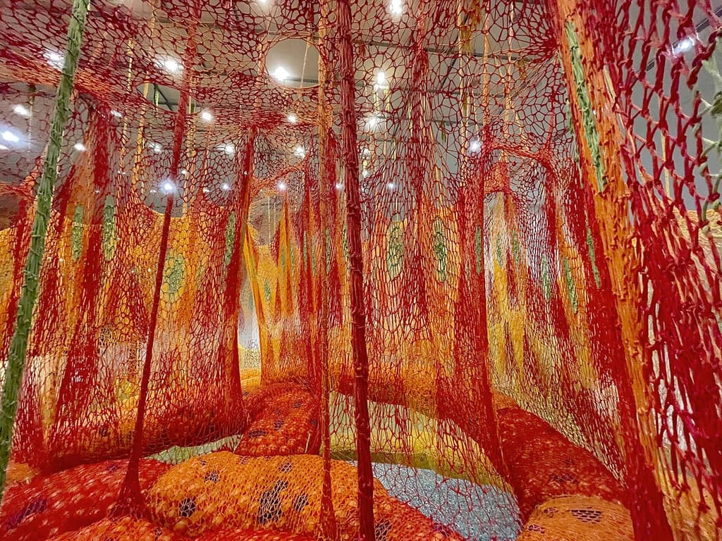 Wafting smells of turmeric and cumin accompany the site-specific sensory installation. N