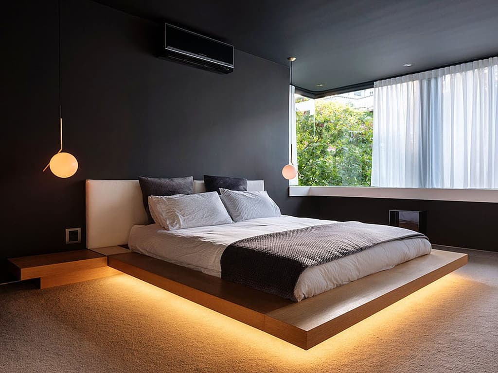 The floating master bed