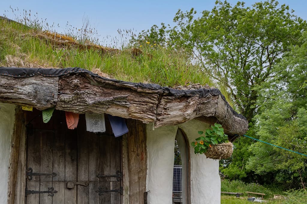The Welsh property would be at home in a folk tale thanks to its rustic appearance and grassy roof