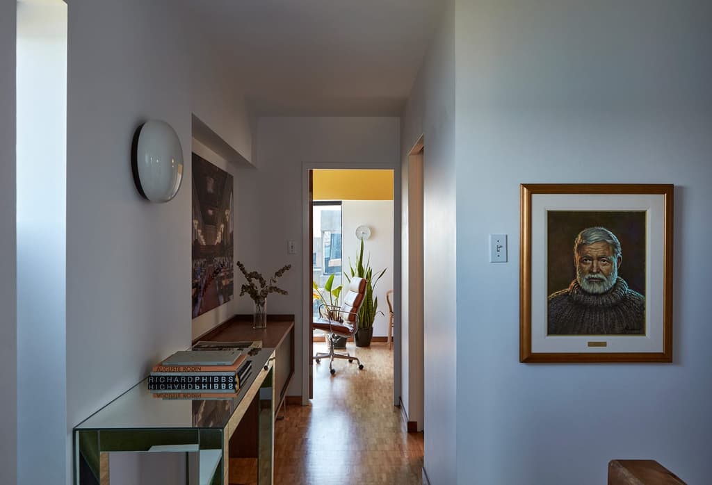 The view through the hallway to the study