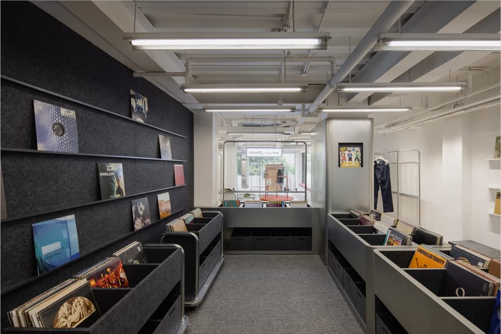 PARK vinyl records and accessories is in the building's lower level