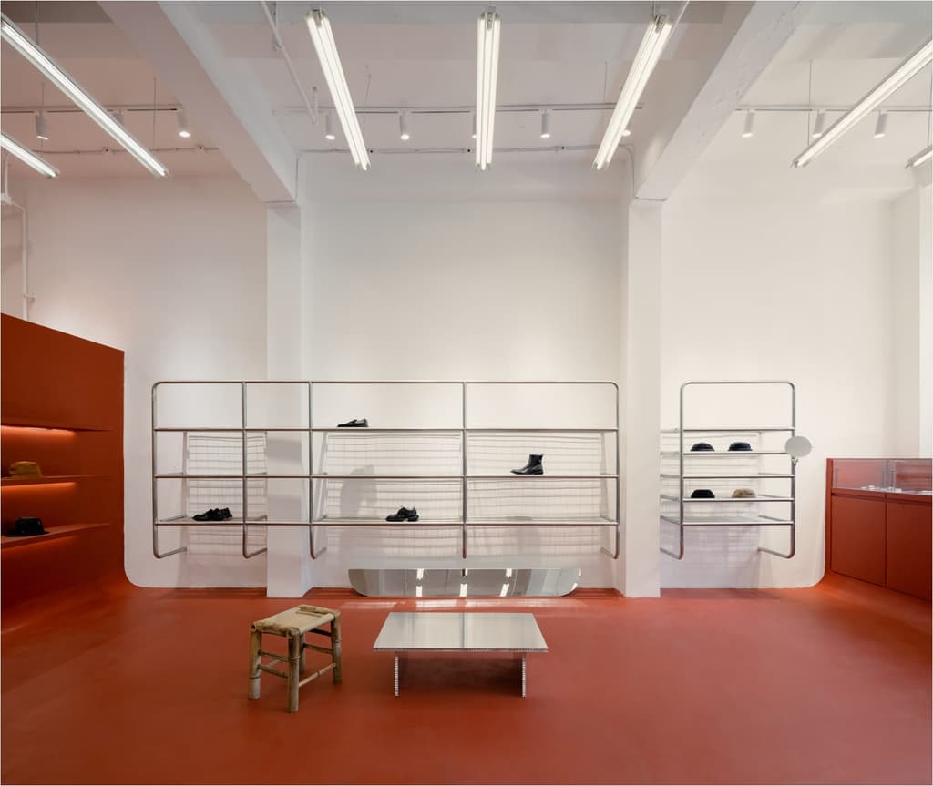 Even the paintwork is reminiscent of a playground, with red blocking used to echo the shape of a skate ramp