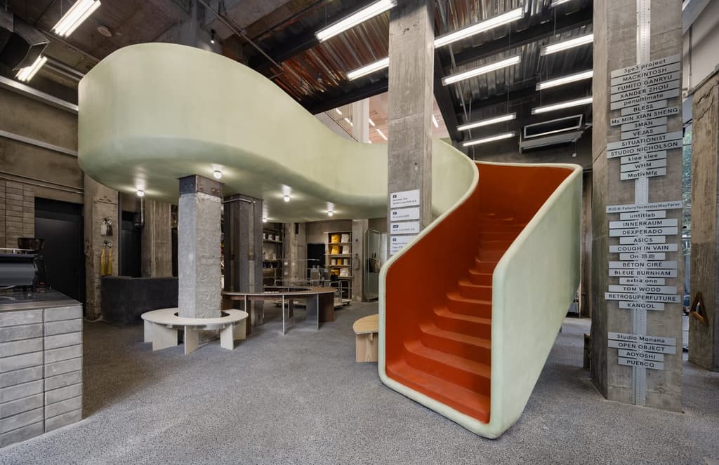 A monumental staircase makes the interiors of this Shanghai store sing