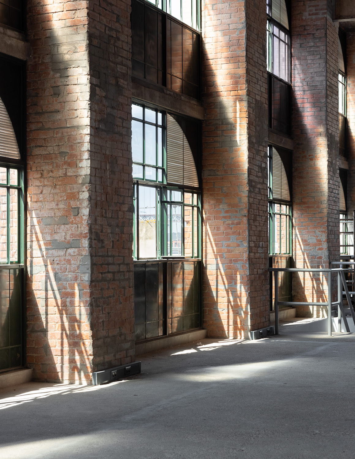 The unconverted industrial building is south facing