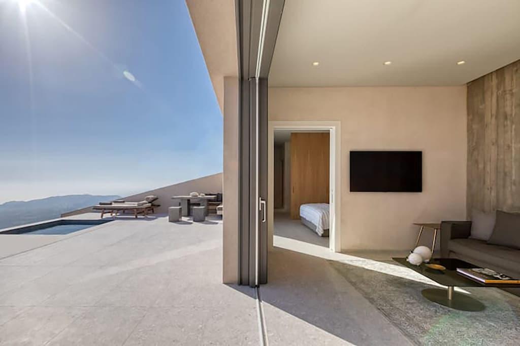 Santorini sky villa suite with infinity pool and terrace