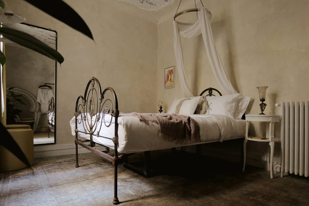 One of the bedroom suites at Shila, Athens