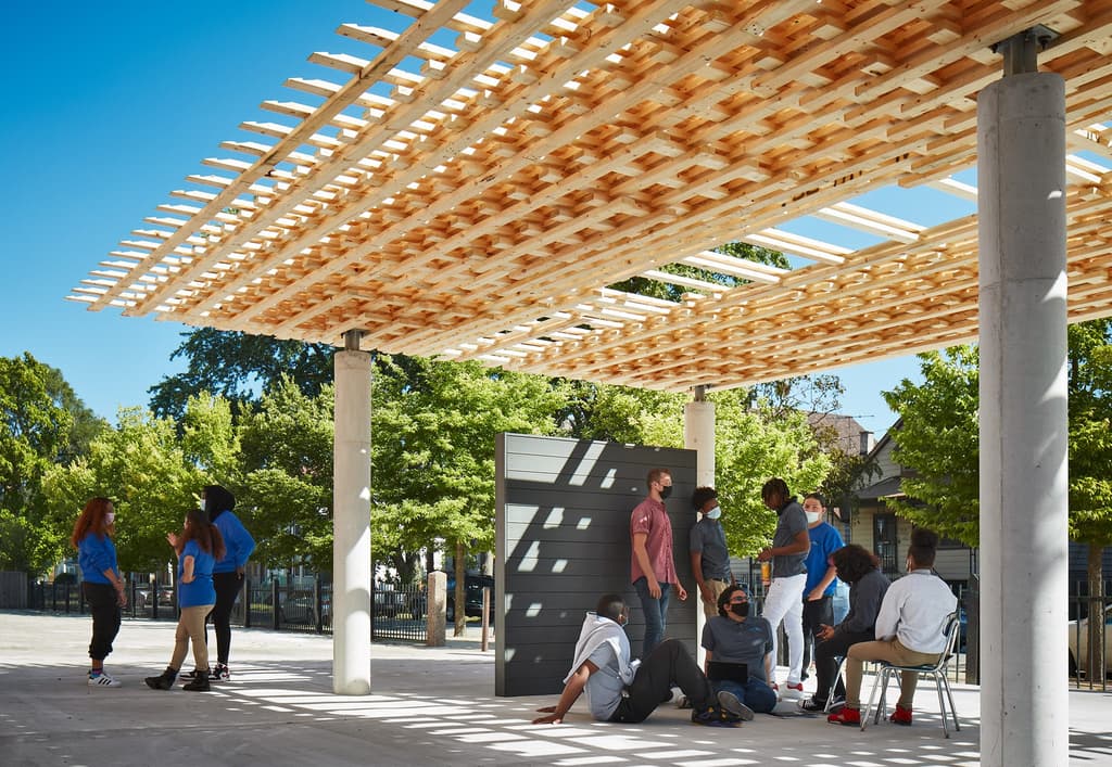 SPLAM Pavilion was built robotically using timber
