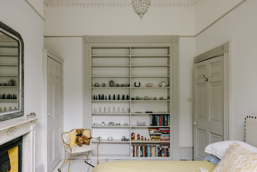 A chalky colour palette runs across the Regency property