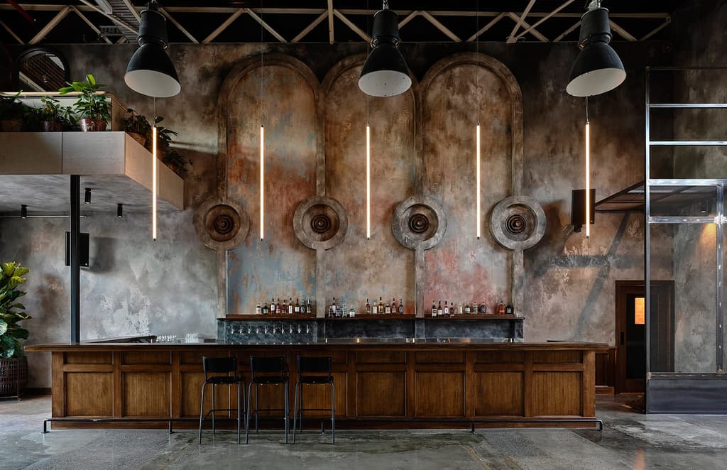 Stomping Ground is a grand beer hall located in a former Melbourne factory