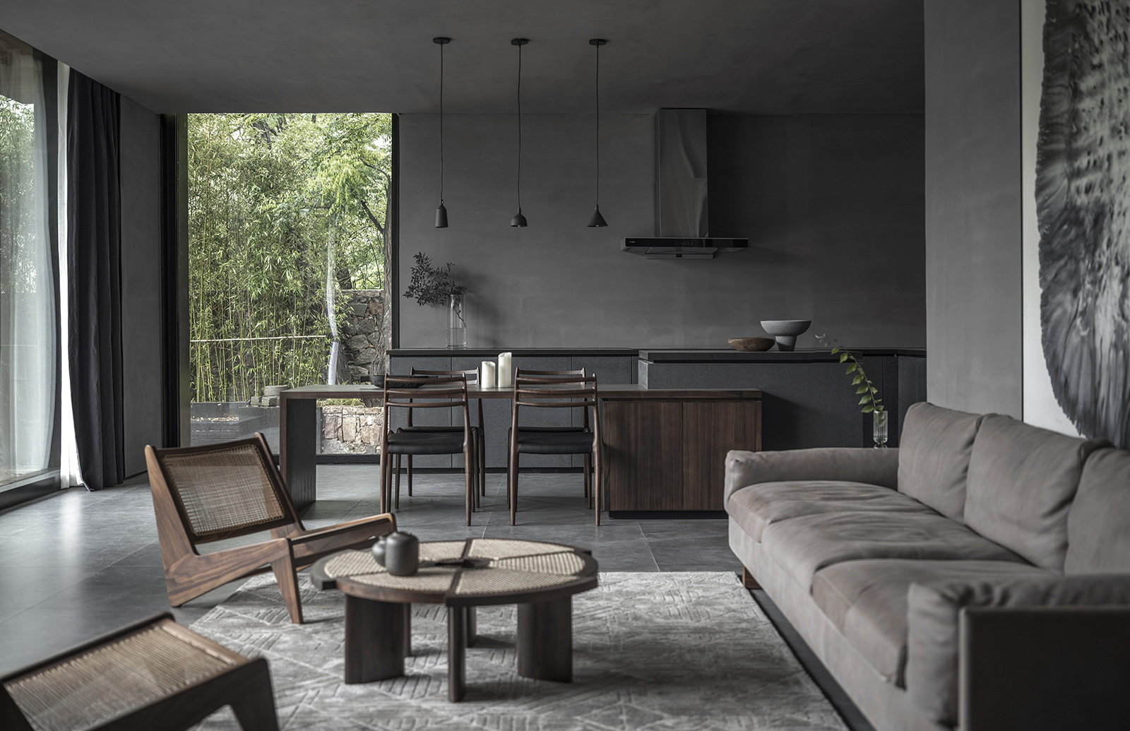 The silvery hues of Mount Tai suffuses the interiors of this Shangdong hotel