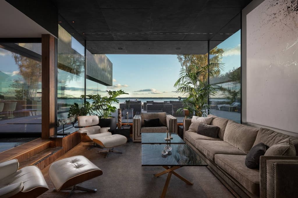 Modern Stockholm villa with its own helipad lists for an eye-watering SEK 150m