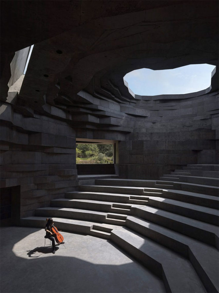 The Chapel of Sound is an openair concert hall shaped like a huge