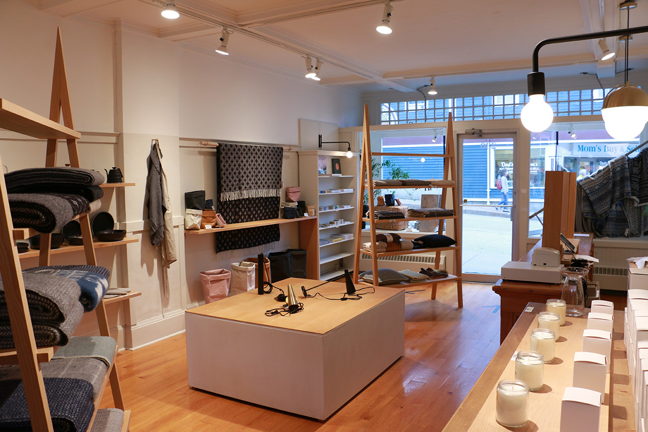 Among object stored in the store are Japanese teaware, Swedish blankets and minimalist matte powder-coated lighting