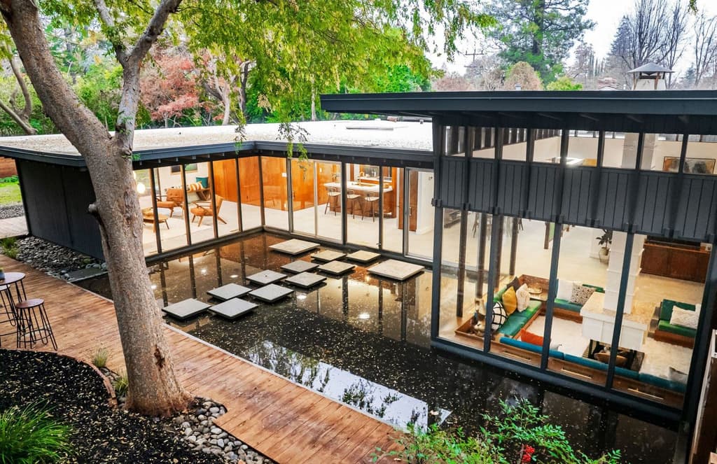 This Japanese-inspired Sacramento home is wrapped around a reflecting pool