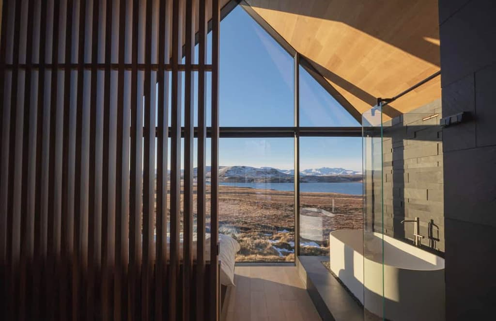 This Icelandic cabin is a sleek space to watch the Northern Lights
