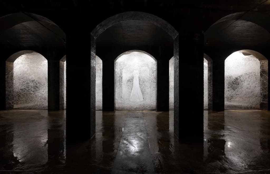 Chiharu Shiota spins a ghostly spiderweb in Copenhagen’s Cisternerne
