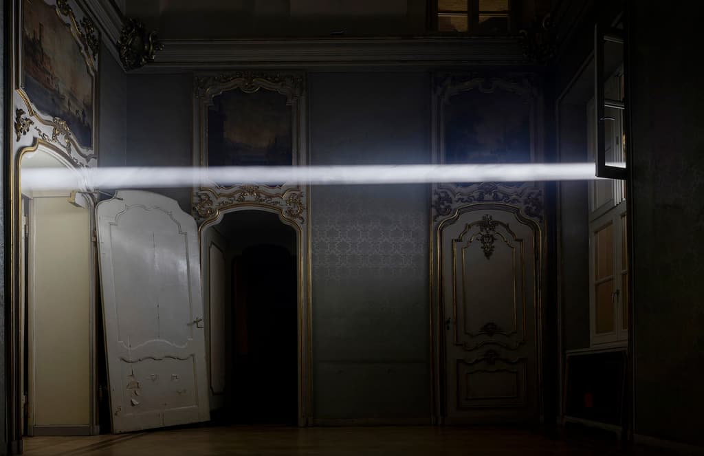 Electromagnetic fields and light beams spotlight Turin's Palazzo Martini di Cigala