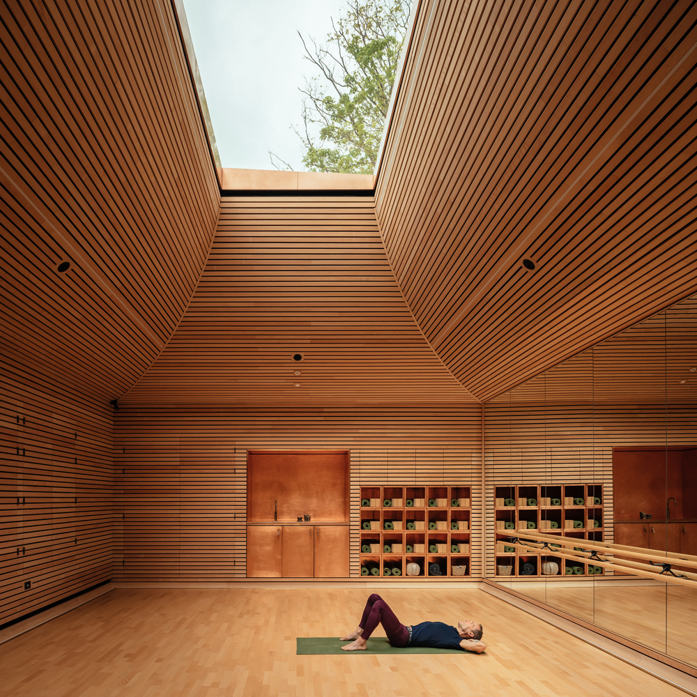 It’s all about the dramatic skylight at this new Somerset yoga studio