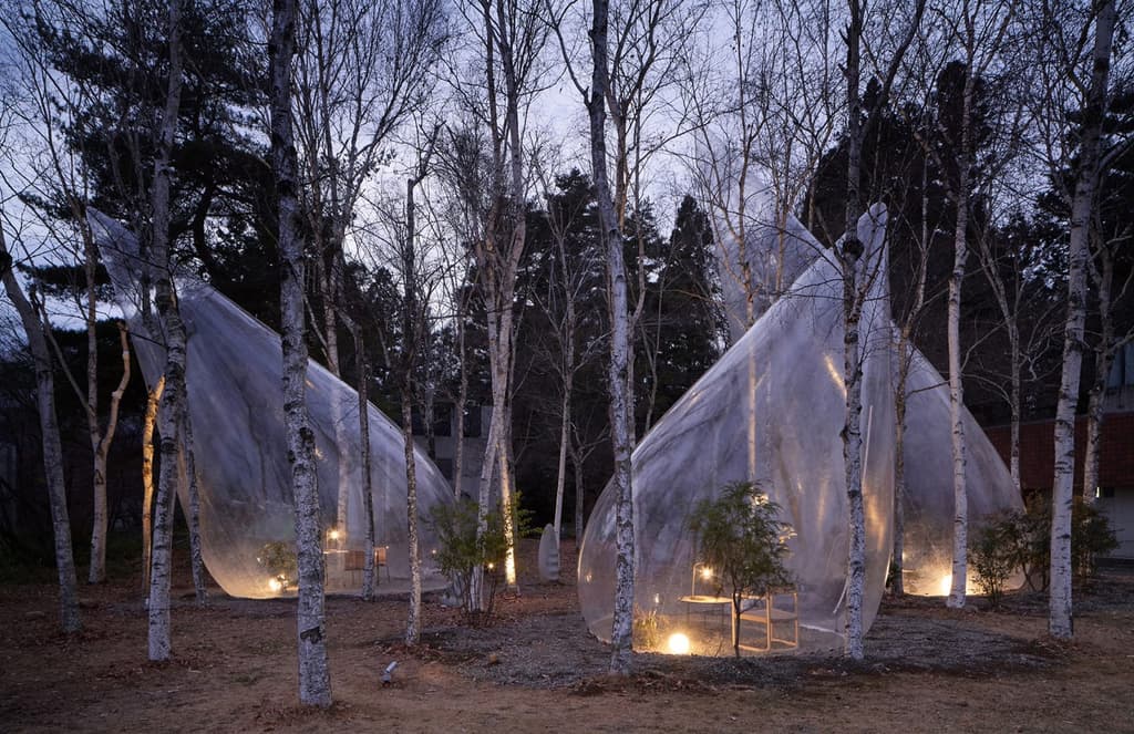 Yuko Nagayama’s teardrop tents allow for 360-degree forest bathing
