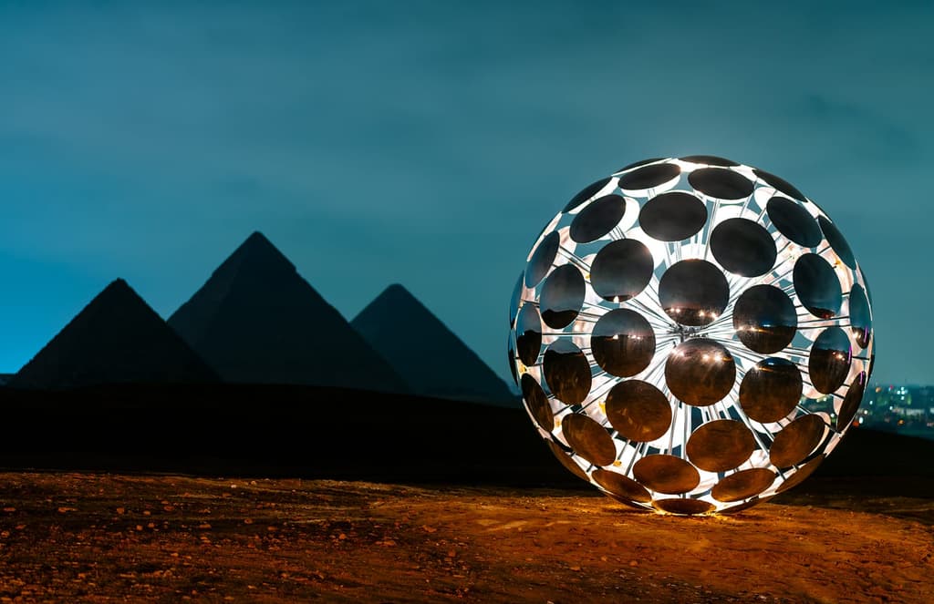 The Pyramids of Giza form the backdrop for a new AR art show