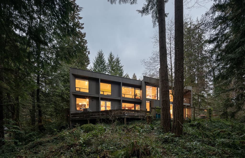 Own this homage to Louis Kahn in a Vancouver forest