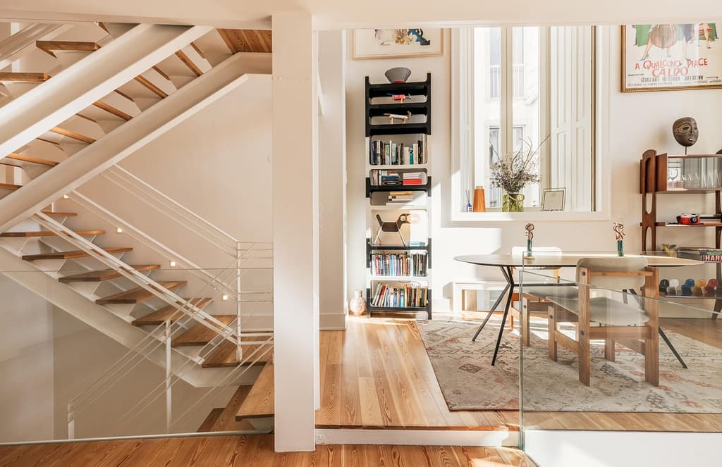 A historic facade hides modern living spaces at this Lisbon townhouse