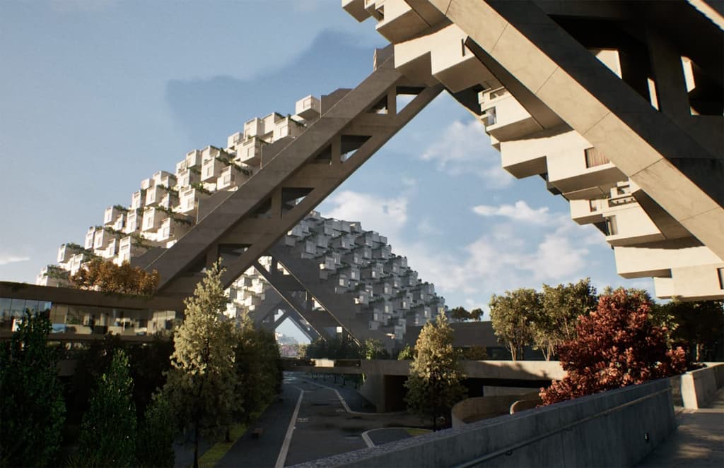 You can finally see Montreal's iconic Habitat 67 as it was meant to look